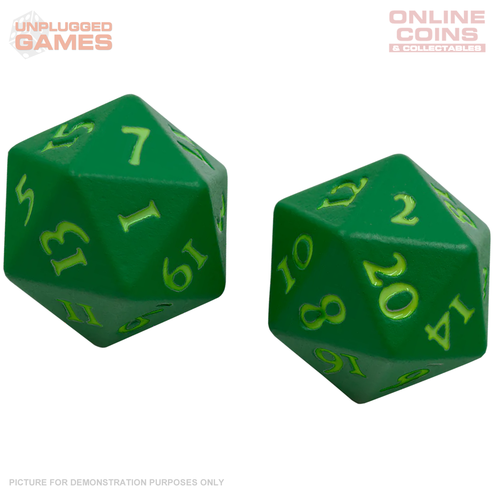 VIVID Heavy Metal D20 Dice - GREEN